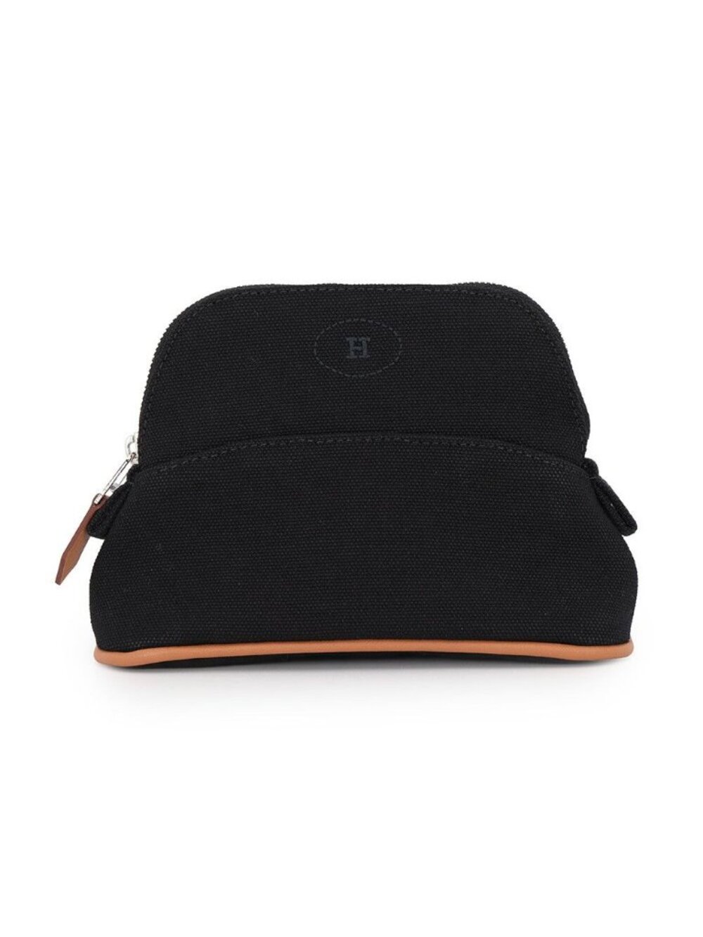 Hermes Pouch Bolide Mini Black Silver Cotton Case